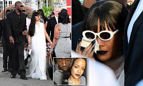 Rihanna at her cousin's funeral
