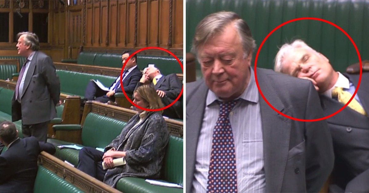 Has this MP fallen asleep during Ken Clarke's speech?