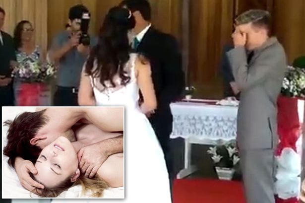 Wedding ceremony interrupted by a woman's sexual groans