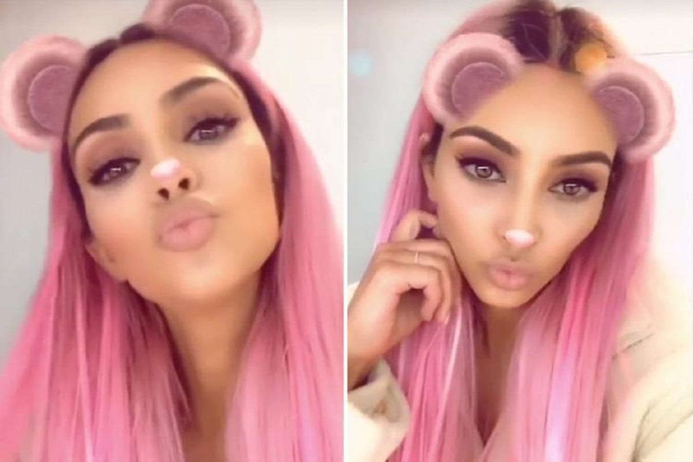 Pink hair don't care! Kim Kardashian debuts candy-colored locks and laughs as Kanye pretends to get caught short on outing in LA