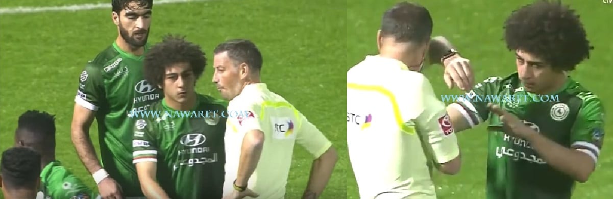 شاهد.. اللاعب السعودي حسين السيد يضرب الحكم عن طريق الخطأ.. شاهد ردة فعله!