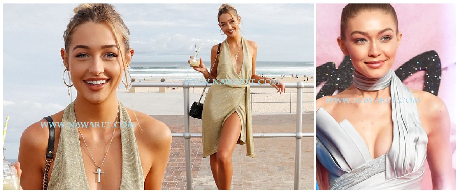 Sammy Robinson goes BRALESS in VERY low-cut frock