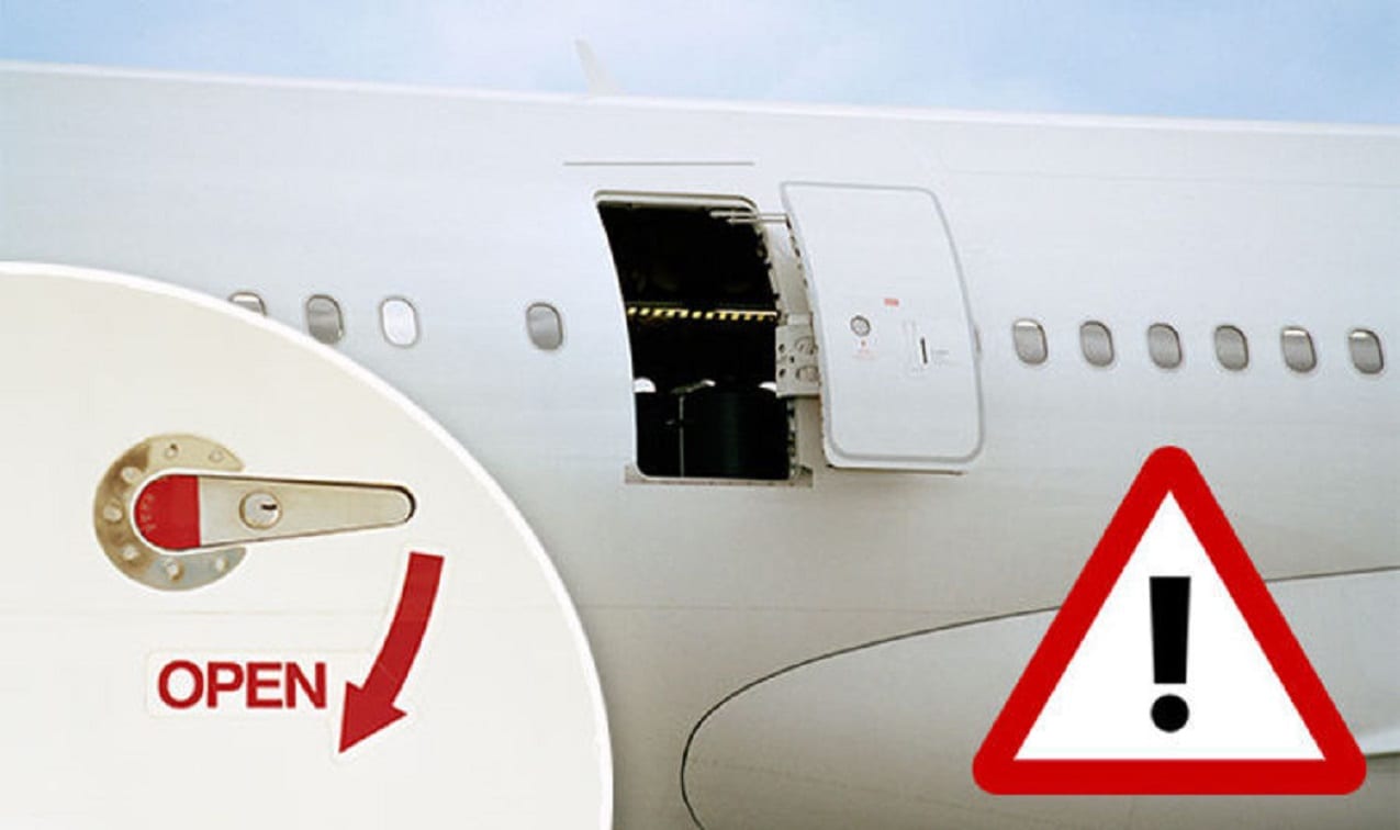 That's scary: Airplane exit door flies off as the vehicle lands
