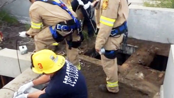 Teen Rescued After Falling into Drain Pipe