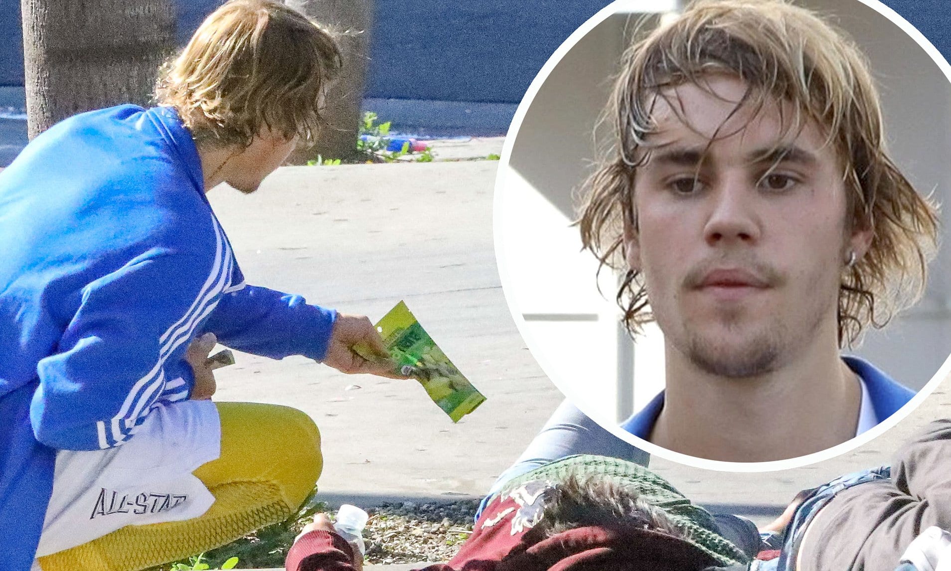 Justin Bieber Gives Homeless Couple Food and Water