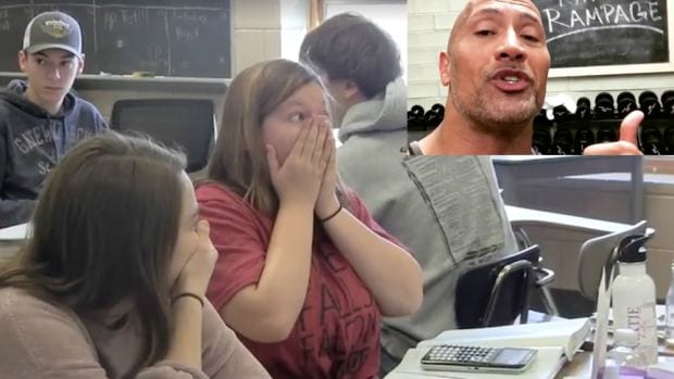 Dwayne "The Rock" Johnson surprises SAHS student