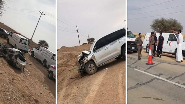 حادث مروع فى السعوديه.. مقتل عائلة بأكملها بينهم 7 أطفال