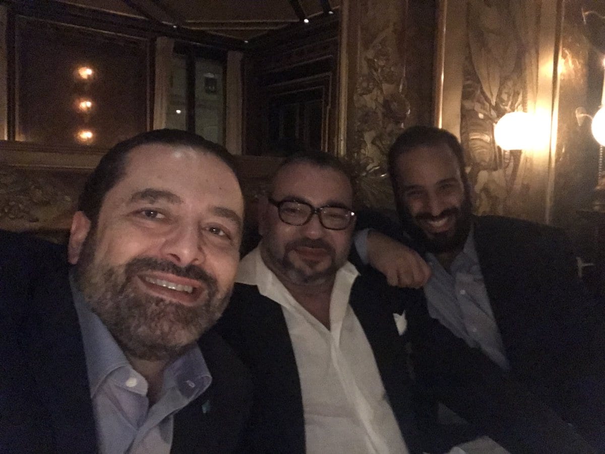 الامير محمد بن سلمان والملك محمد السادس والشيخ سعد الحريري