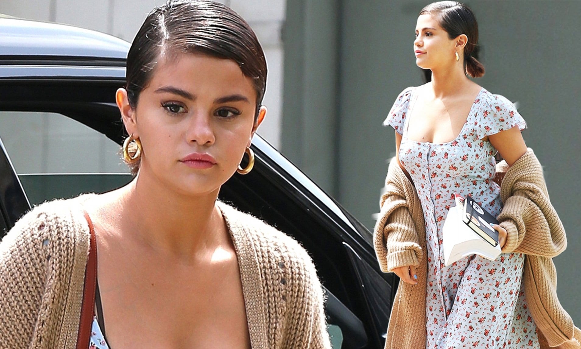 Selena Gomez dons floral dress and slouchy sweater for Easter Sunday church services in Los Angeles