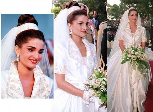 شاهدوا.. زفاف الملك عبدلله والملكة رانيا.. قالب الحلوى عملاقا وفستانها أذهل الحاضرين