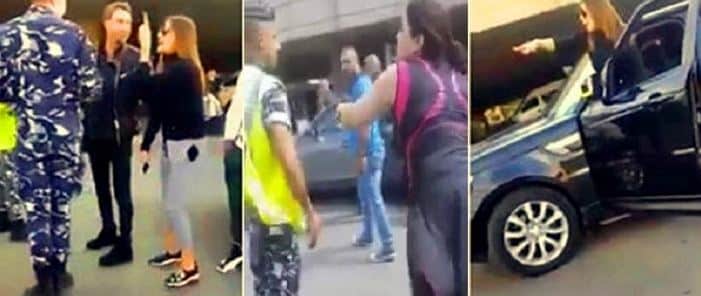 شاهد.. لبنانية تهدد قوى الأمن بمطار بيروت وأخرى تصفهم بالكلاب