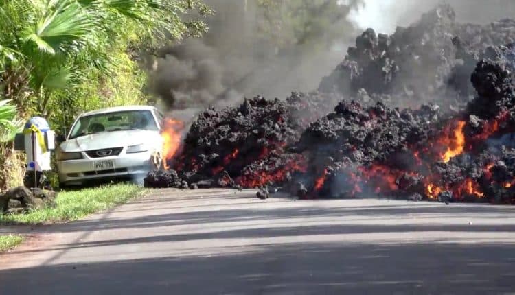 Car destroyed as lava from Hawaii's Kilauea volcano continues to spread