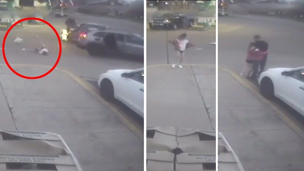 Shocking moment 11-year-old girl jumps out of carjacked vehicle
