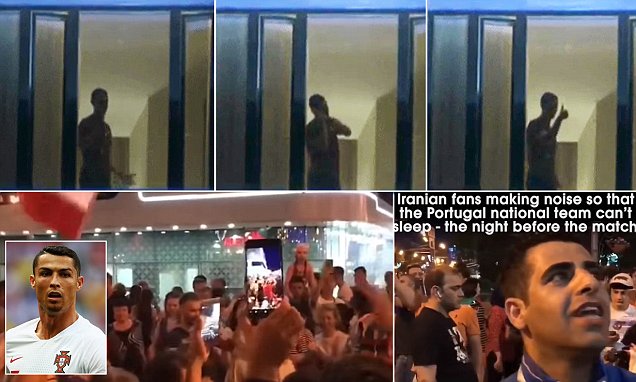 Cristiano asking the Iranian fans outside of Portugal national team hotel to let him sleep