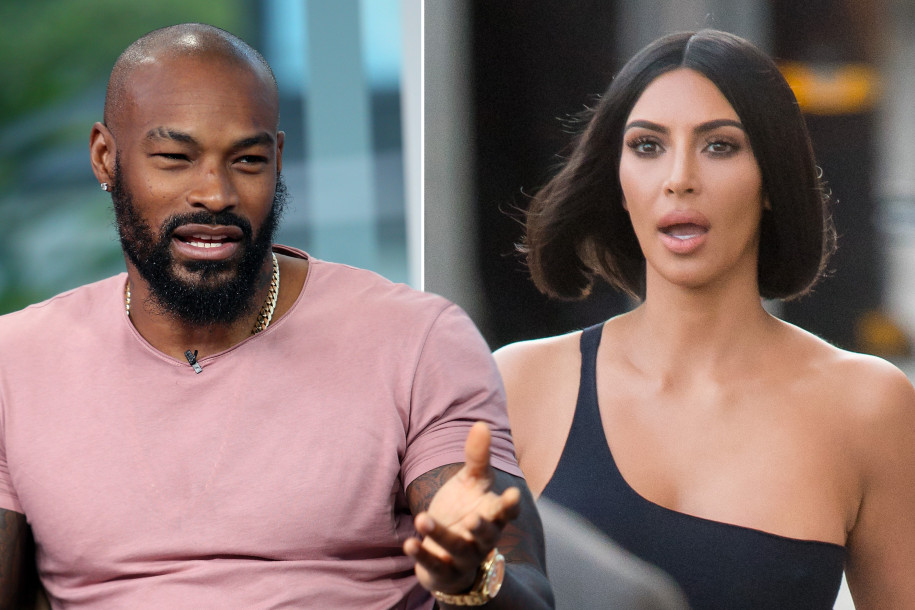 Kim Kardashian's feud with Tyson Beckford rolls on as model shows off muscles and says he isn't gay but is 'supportive'
