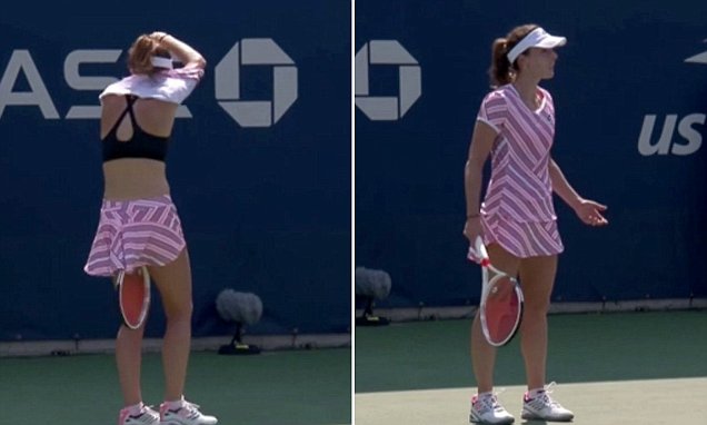 Female player briefly takes off shirt in US Open heat, hit with very dumb penalty
