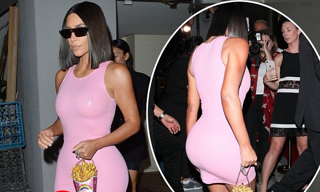 Kim Kardashian Rocks A Sparkly $6K French Fry Purse, Exposes Spanx In Beverly Hills