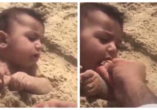 فيديو صادم.. أب يطعم طفله "التراب"