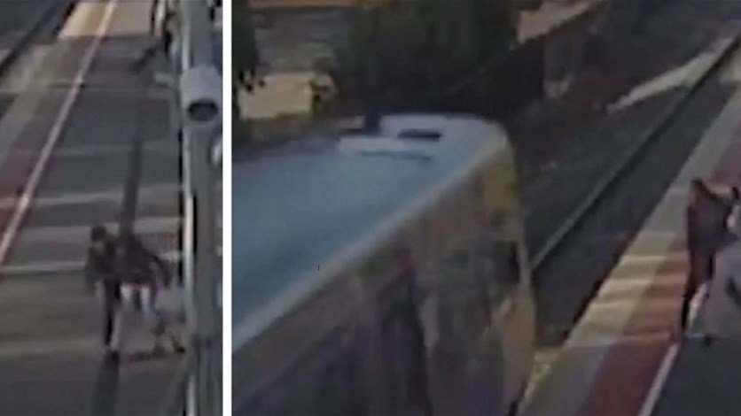 Man tries to throw 14-year-old girlfriend in front of oncoming train in horrifying CCTV