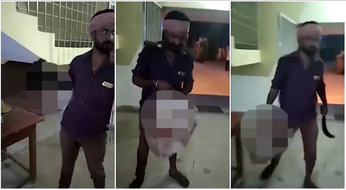 Horrifying moment man pulls his ‘cheating’ wife’s severed head out of a black plastic bag after wandering into police station