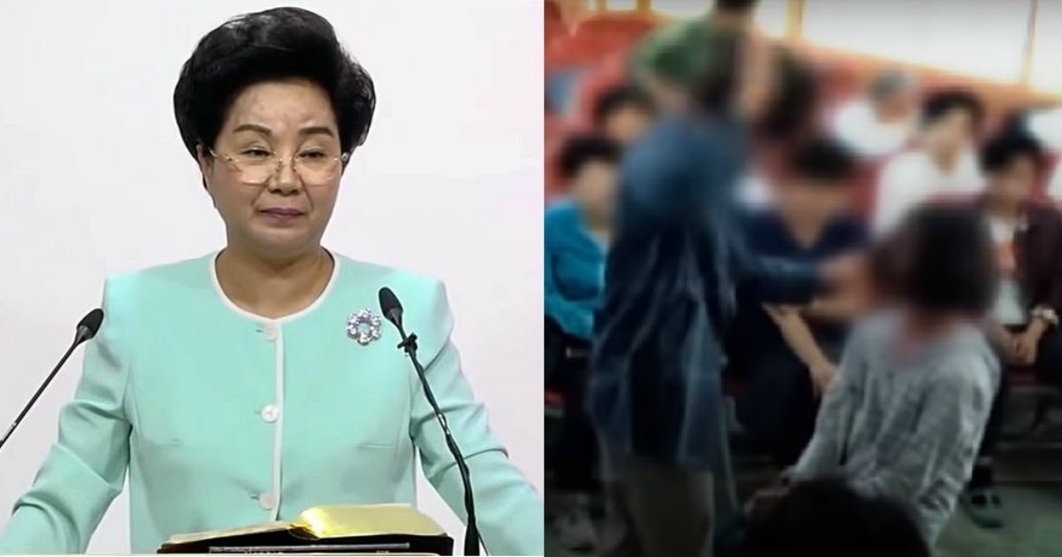Accused South Korean cult leader filmed beating her followers