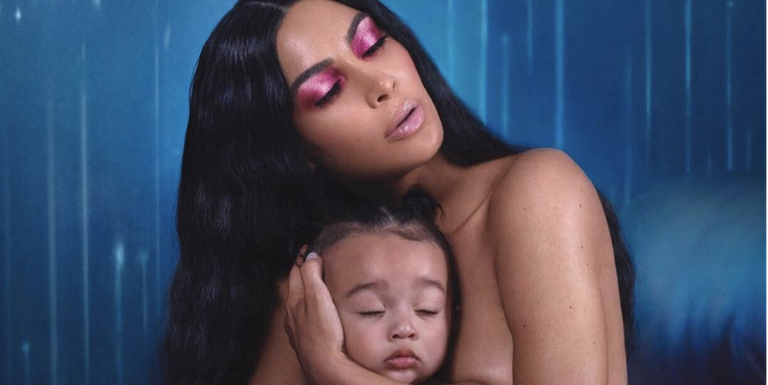 Kim Kardashian Poses Topless with Daughter Chicago, 9 Months, to Promote New KKW Beauty Products