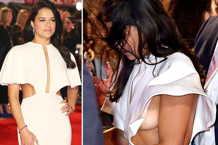 Braless Michelle Rodriguez rocks extreme side boob trend at London premiere of her new film Widows