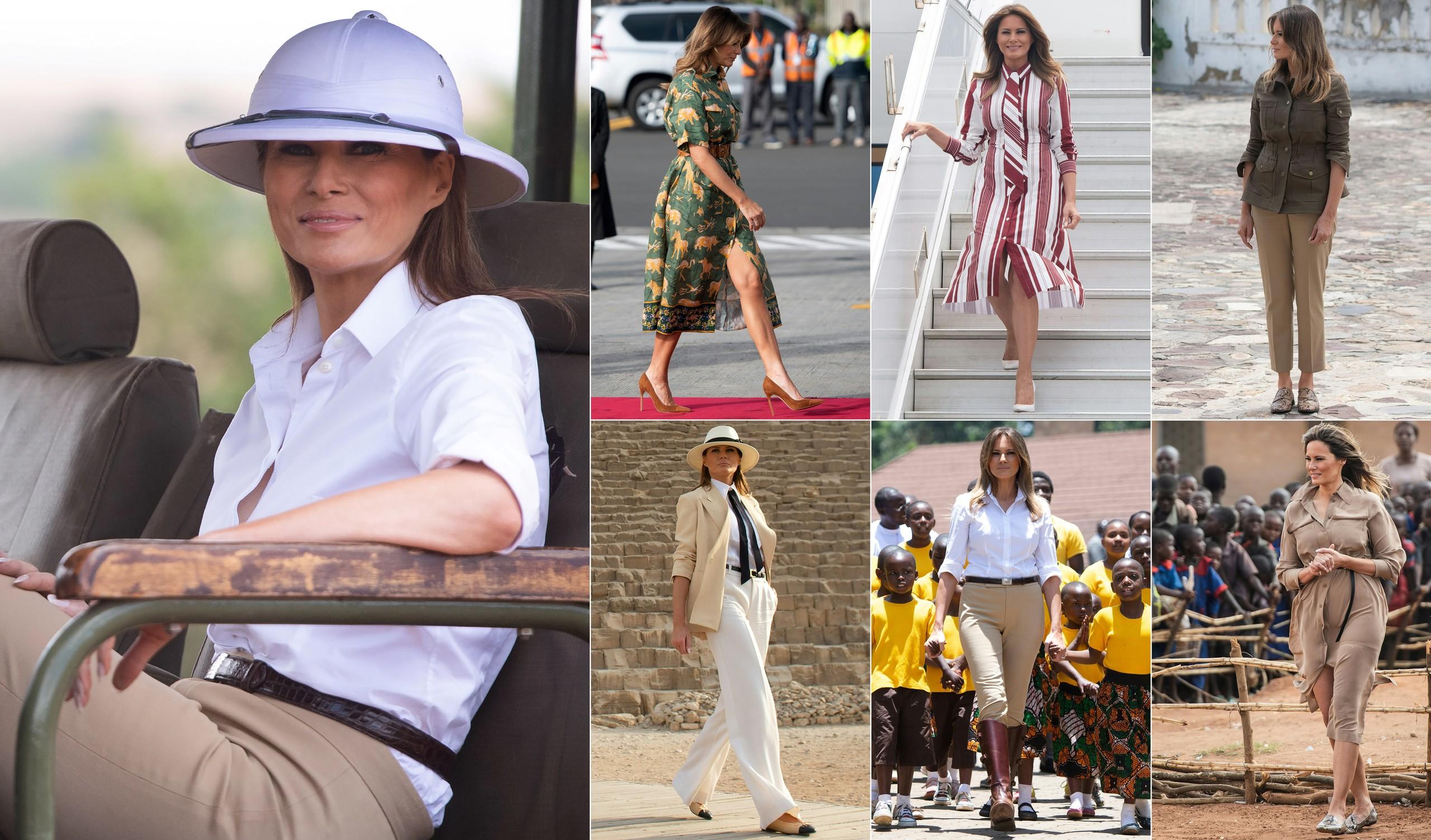 Melania Trump Criticized for Wearing Colonial-Era Safari Hat in Kenya