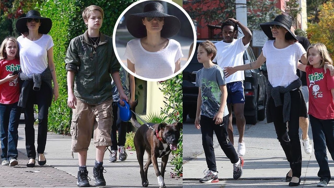 Angelina Jolie takes kids Shiloh, 12, Vivienne, 10, and Knox, 10, out to lunch in LA amid brewing custody battle with Brad Pitt