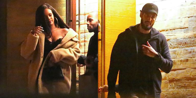 Rihanna sizzles in lacy black number while enjoying a late night dinner with billionaire boyfriend Hassan Jameel