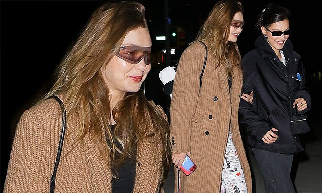Gigi Hadid enjoys quality girl time with Bella as sisters head to friend's birthday bash in NYC