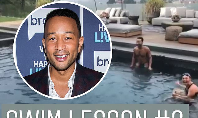 John Legend, 40, shares video of himself learning to swim after revealing he didn't know how
