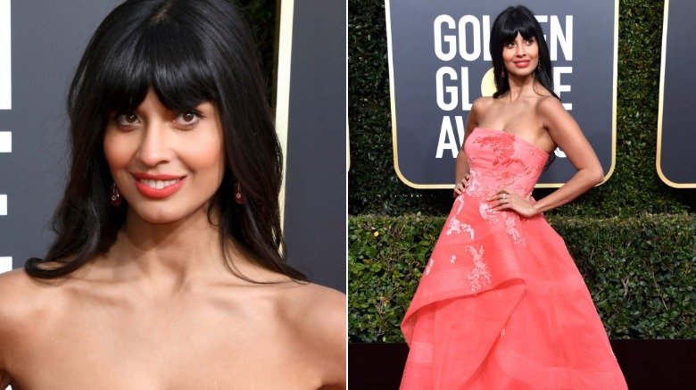 Jameela Jamil rocked jeans under her gown at the Golden Globes