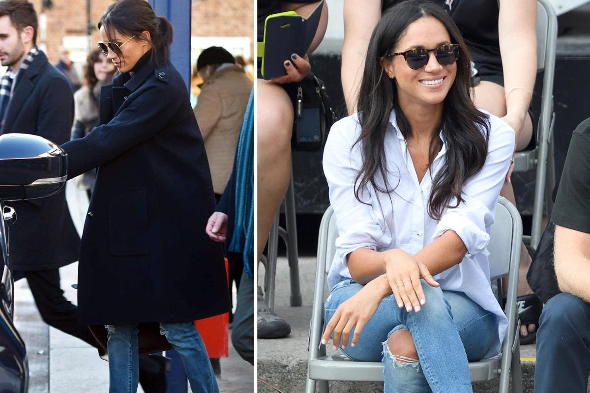 Meghan Markle dresses down and opts for casual blue jeans for informal lunch – but still goes for ‘dangerous’ high heels