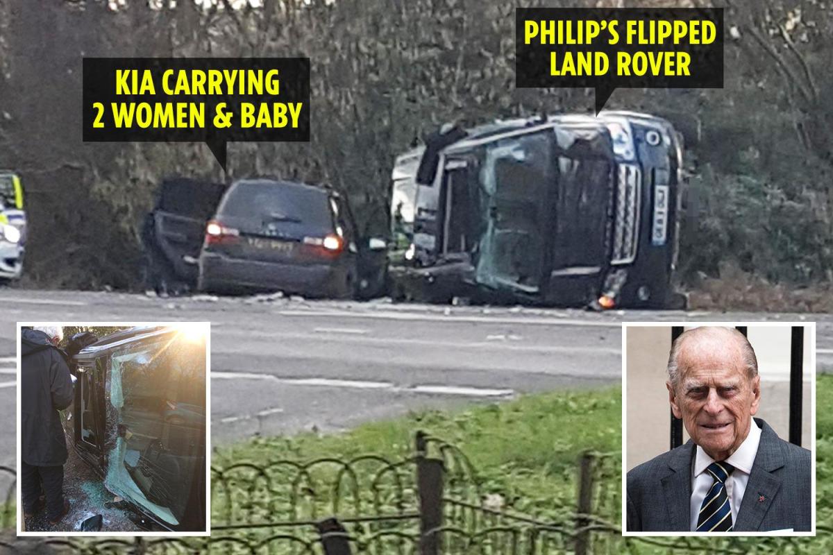 Prince Philip, 97, yelled ‘My legs, my legs’ after car crash ’caused by dazzling sun’ saw Land Rover flip after smashing into Kia carrying mother and baby