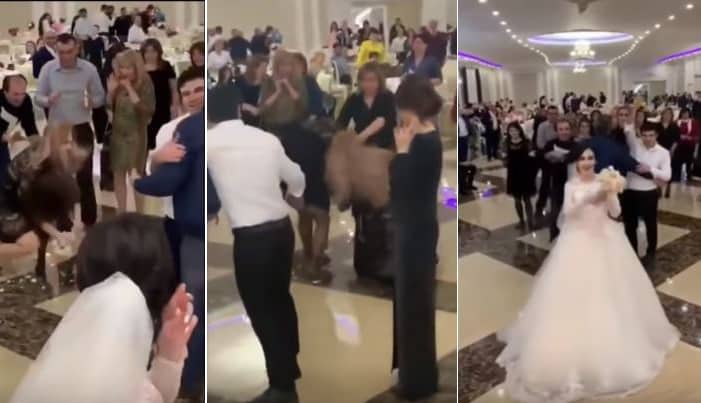 شاهد: باقة زهور العروس تشعل معركة في حفل زفاف