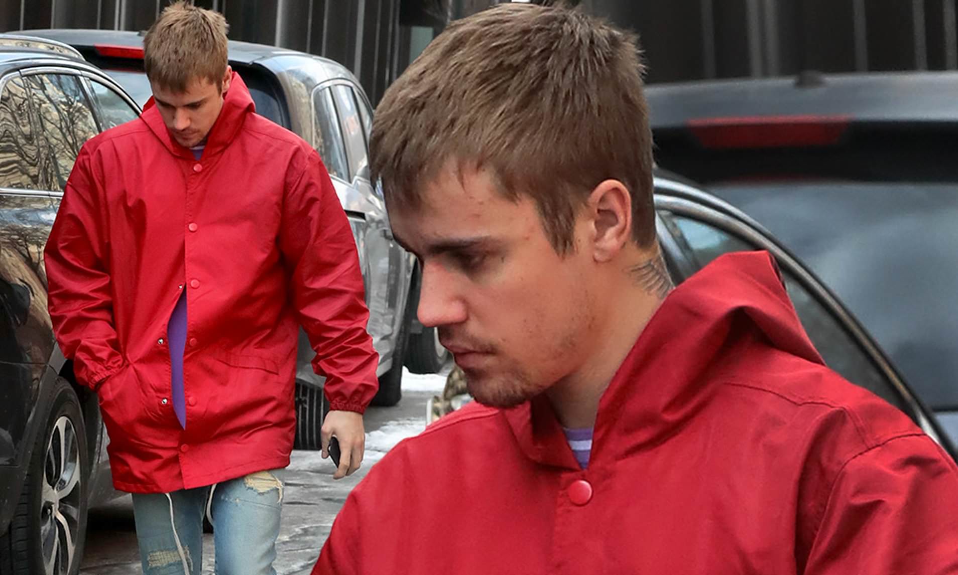Justin Bieber appears despondent as he exits NYC apartment alone... amid rumors of marriage troubles with Hailey Baldwin