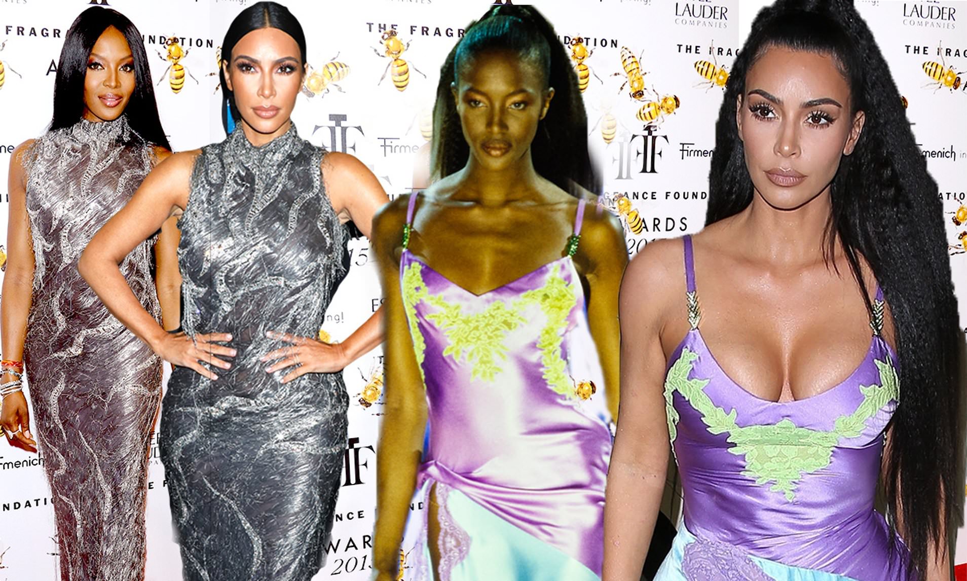 Kim Kardashian copies Naomi Campbell AGAIN! Reality star's Versace slip was latest look inspired by supermodel style icon
