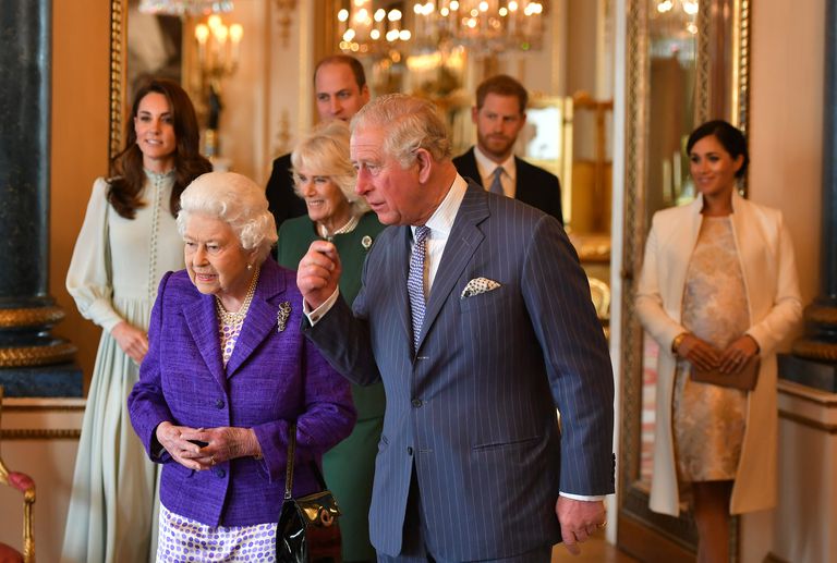 Kate Middleton, Meghan Markle, Prince William, and Prince Harry Gather in Buckingham Palace