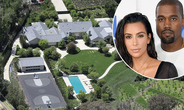 Kim Kardashian and Kanye West's mansion is complete! First look at their stunning $20m renovation with massive pool and basketball court