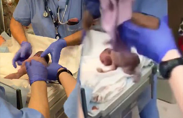 Parents Slam Doctor Caught on Video Dropping Newborn Twin on the Head Seconds After Birth