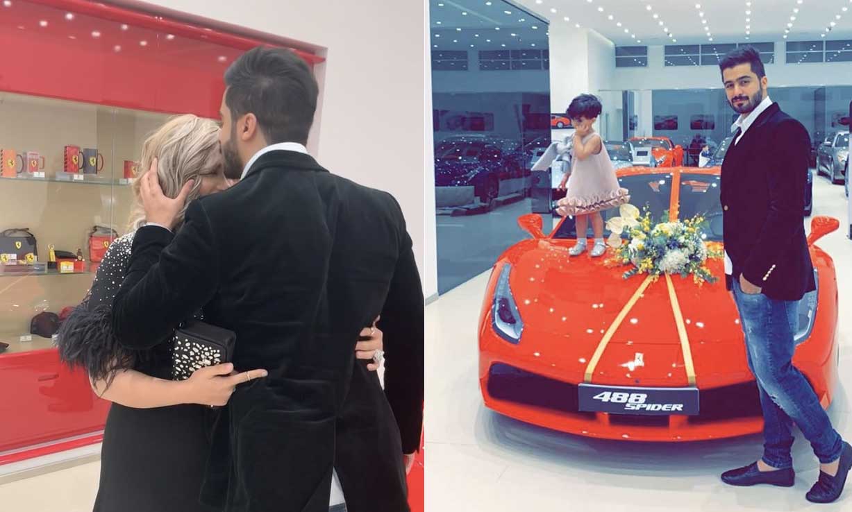 سيارة فيراري حمراء هدية الدكتورة خلود لزوجها