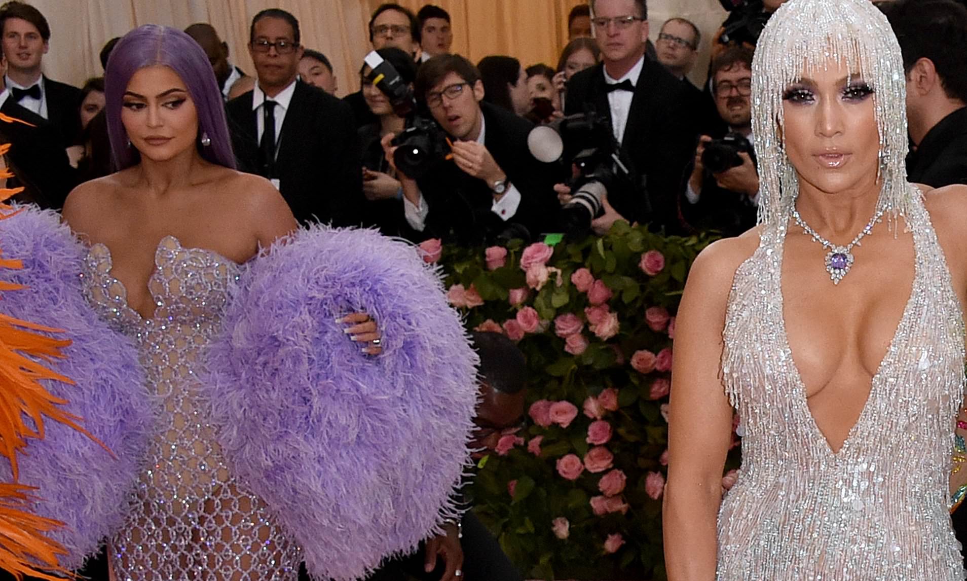 Kylie Jenner is caught checking out Jennifer Lopez's famous bottom at the Met Gala.