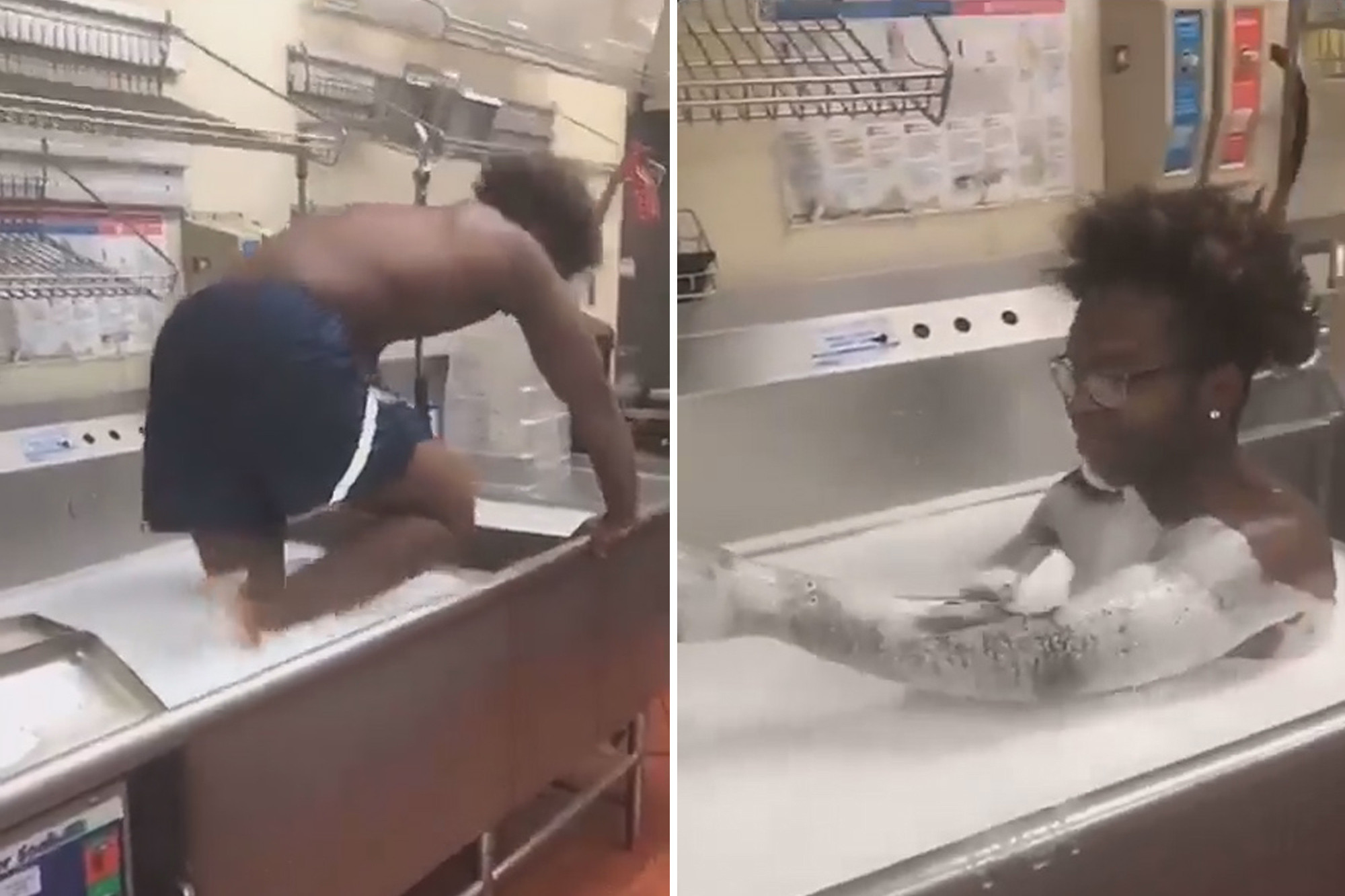 Wendy's employee takes bath in kitchen sink