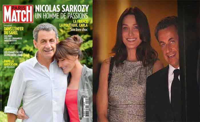 How 5ft 4" Nicolas Sarkozy towers over his 5ft 9" wife Carla Bruni in Paris Match photoshoot