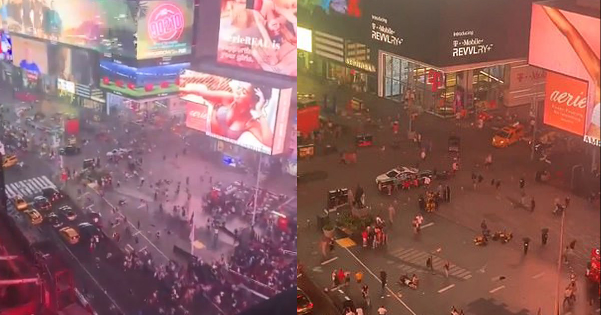 Panic in Times Square. Motorcycle Backfiring Sends Hundreds Running