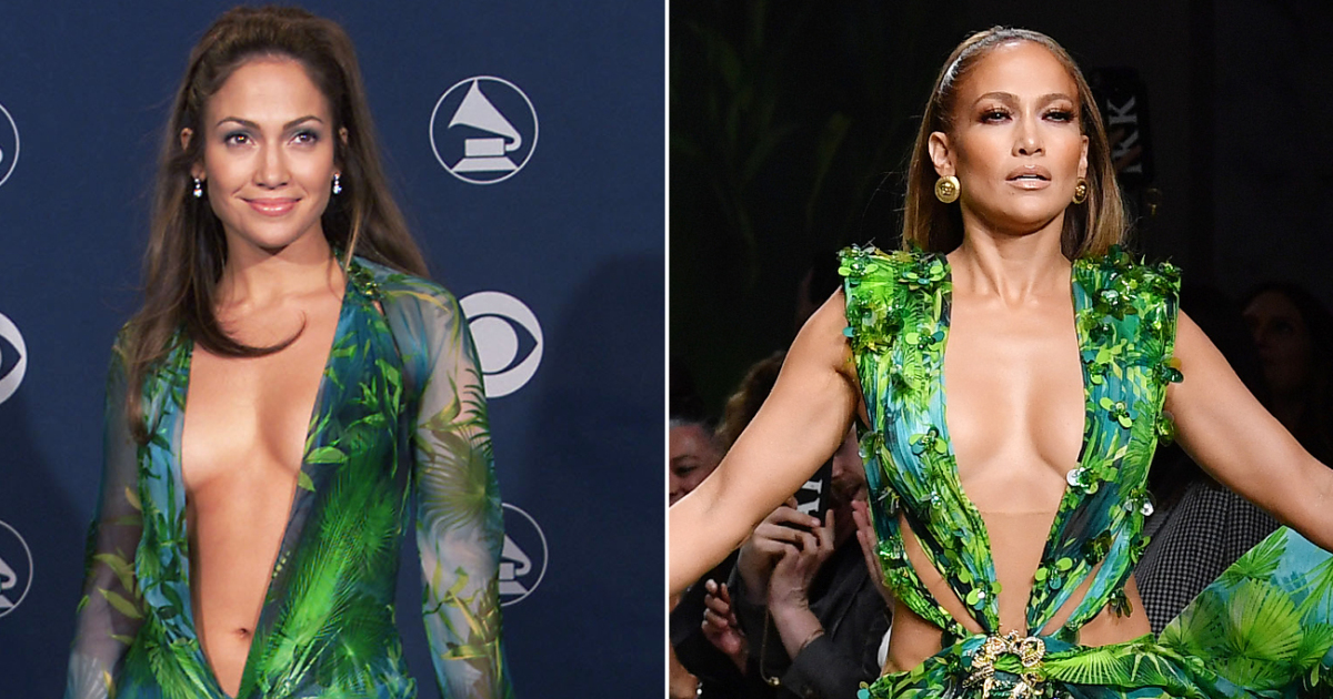 Jennifer Lopez in Versace at the 42nd Grammy Awards