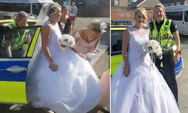 Bride arrived to wedding in police car