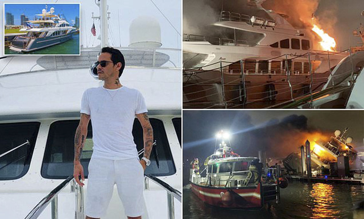 JLo's ex-husband Marc Anthony's $7million yacht bursts into flames