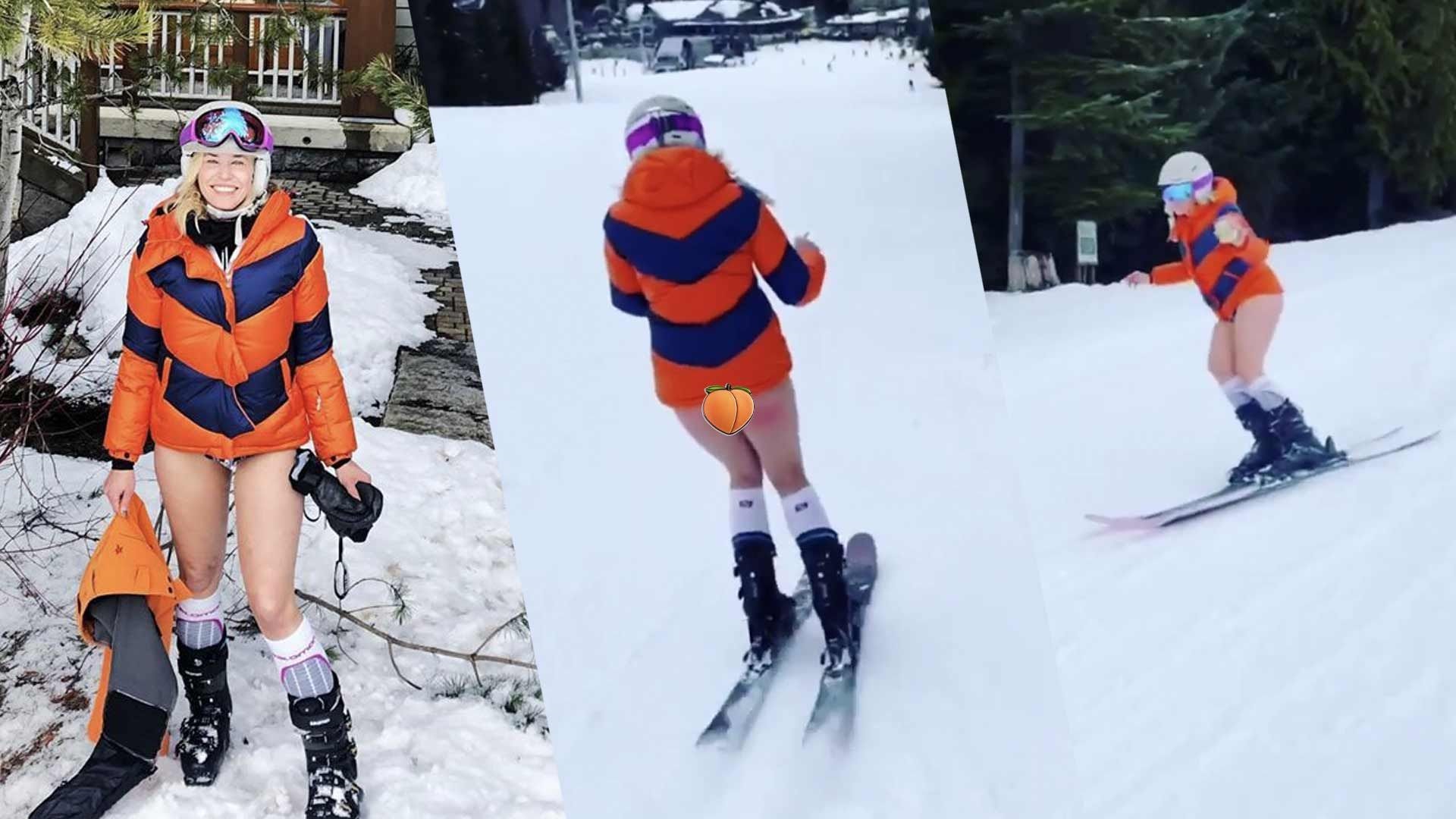 Chelsea Handler skis without pants while smoking weed to mark birthday